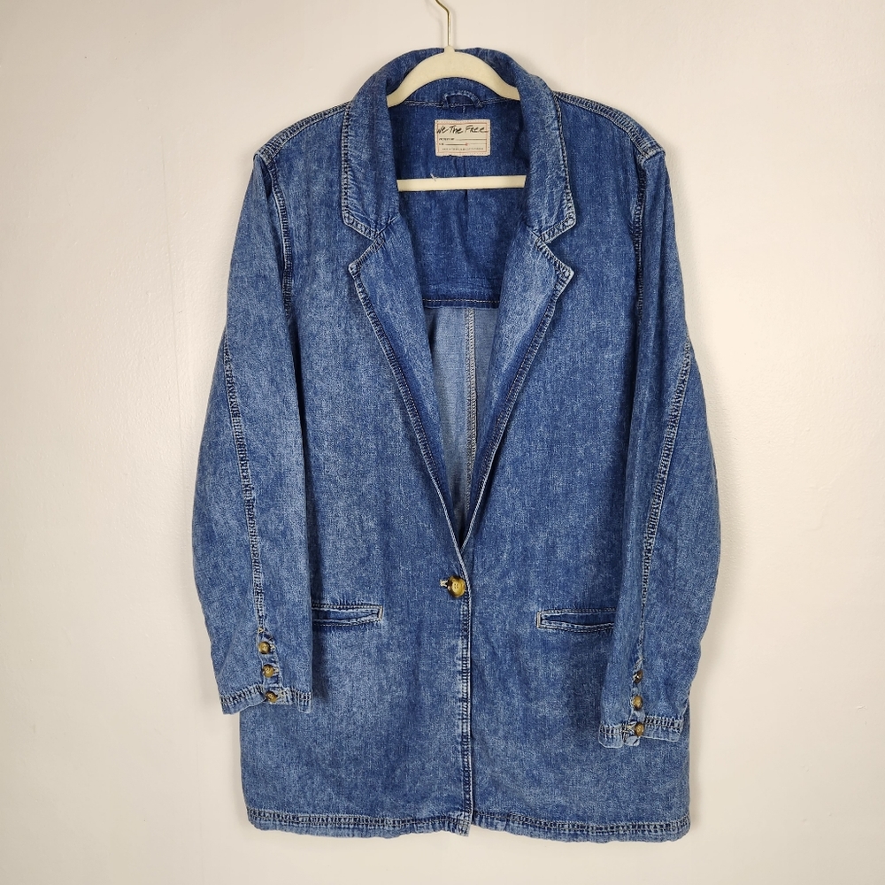 We The Free Denim Beckett Blazer Size M - Picture 4 of 14